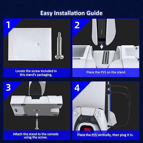 Miniatura 7 de NexiGo PS5 Accessories - Soporte de refrigeración con ventiladores de iluminación LED y estación de carga de doble controlador para consola