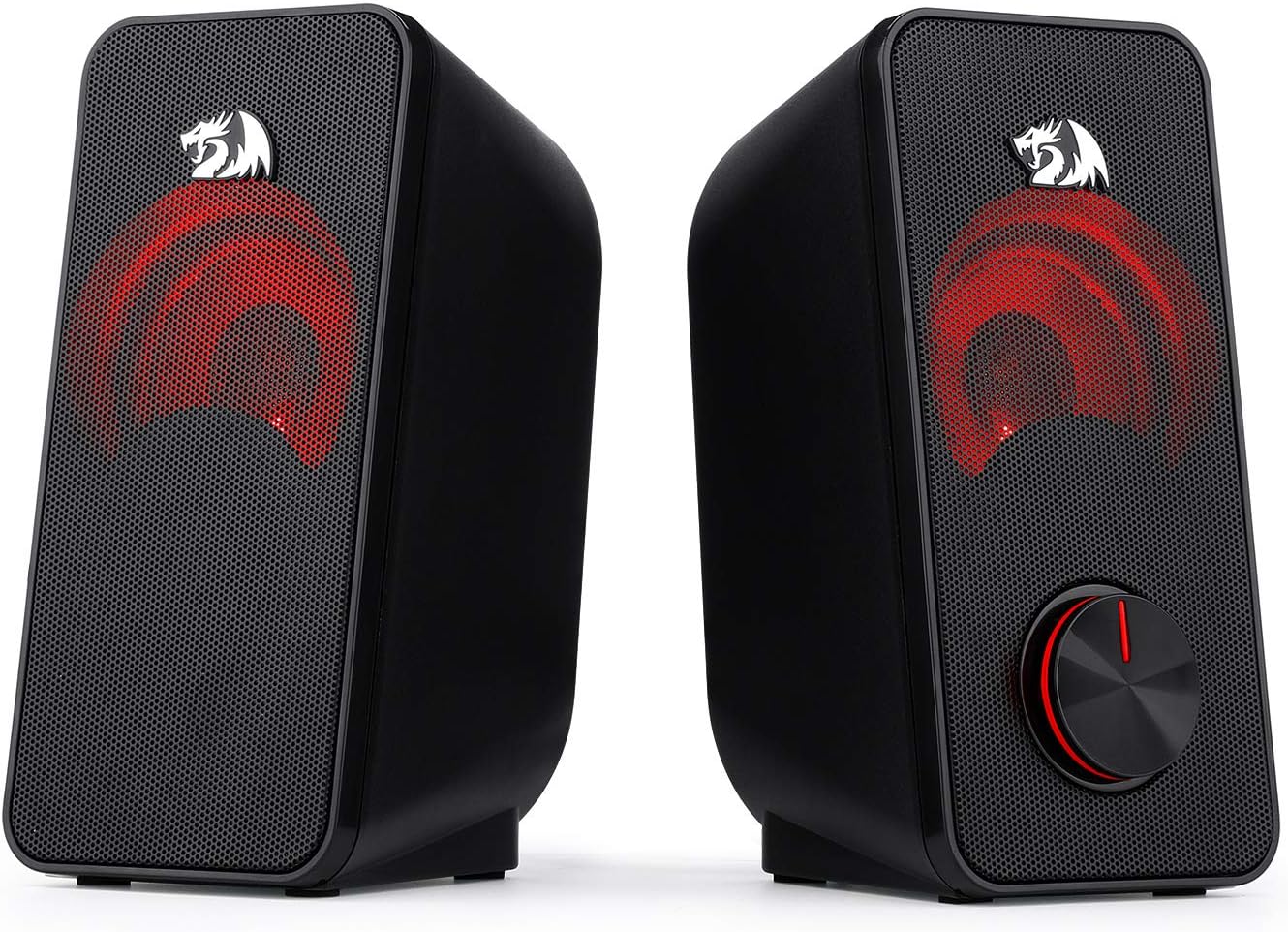 Best Deal Product Redragon GS500 Stentor PC Gaming Speaker, 2.0 Channel Stereo Desktop Computer Speaker with Red Backlight, Quality Bass and Crystal Clear Sound, USB Powered with a 3.5mm Connector