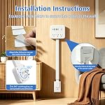 Electrical Outlet Extender Stick, 180° Rotating Surge Protector Power Strip, Featured 3 AC and 4 USB Ports, Multi Plug Wall Outlet Splitter | Ideal for Behind Couches, Nightstands, Desks | White