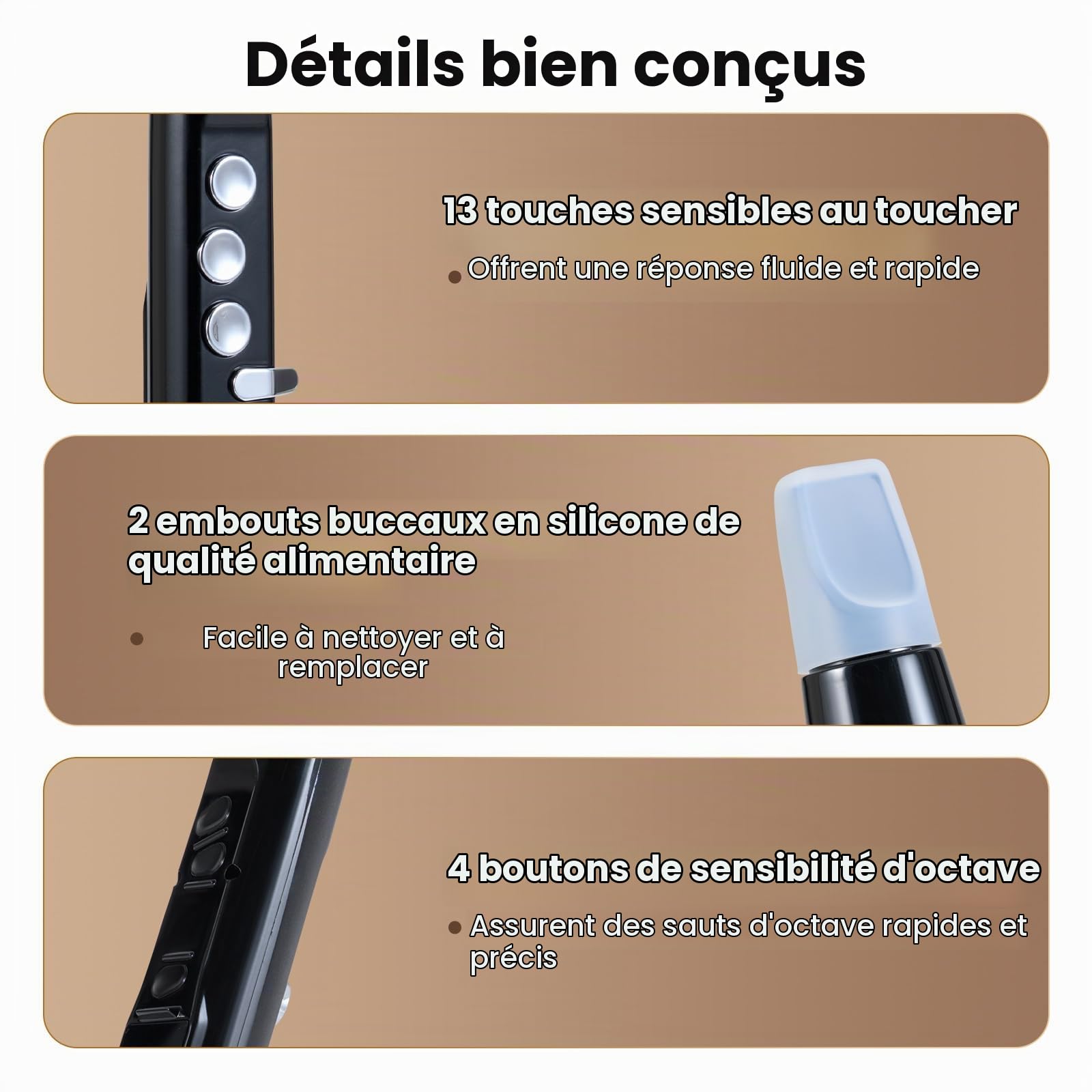 KOMFOTEU Saxophone Électronique avec MIDI sans fil, Instruments à Vent Numériques, 100 Sons, Haut-parleur HIFI, Équipement Musical, Ggamme de 4 Octaves & 2 Doigtés, pour Débutants, Adultes