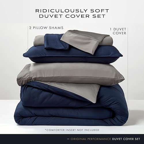 Miniatura 3 de SHEEX - Juego de funda de edredón de rendimiento original de enfriamiento, funda de edredón ligera tamaño king con 2 fundas de almohada tamaño king,