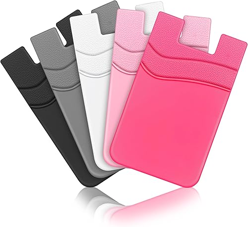 Miniatura 1 de SHANSHUI Billetera para teléfono, funda de silicona adhesiva fuerte, bolsillo para tarjetas de crédito de identificación para todos los teléfonos