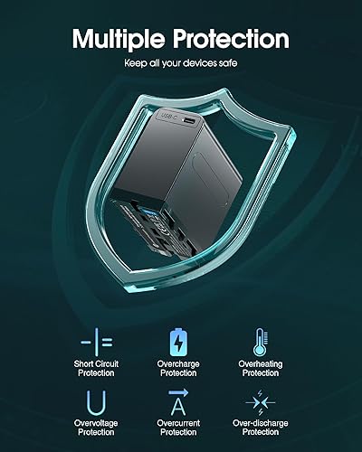 Miniatura 5 de FirstPower Paquete de 2 baterías NP-F970 con puerto tipo C para Sony NP-F970 F960 F950 F930 F750 F550 y monitor de luz de video de videocámara Sony,