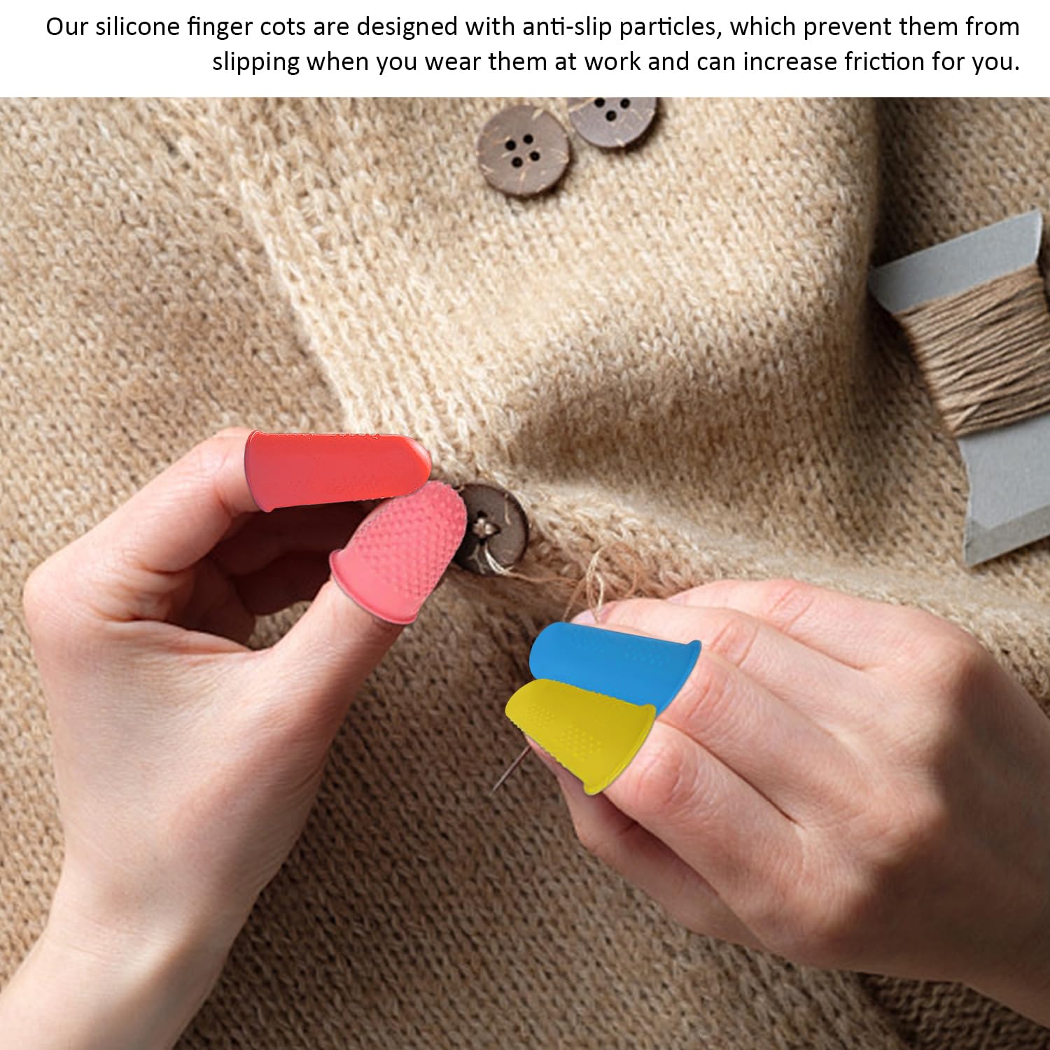 8 Protège-Doigts, Protège-Doigts En Silicone, Doigtiers En Silicone, Doigtiers Longs Et Courts En Silicone, Doigtiers Antidérapants(Rose, Vert, Orange, Bleu, Violet, Rouge)