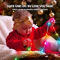 Vista 7 de SEZO Guirnalda de luces de Navidad de 16.4 pies, 50 LED, 12 V, WS2812B, IC, direccionable, persecución, impermeable, cambio de color, luces