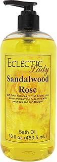 Sandalwood Rose Bath Oil by Eclectic Lady, 16 oz