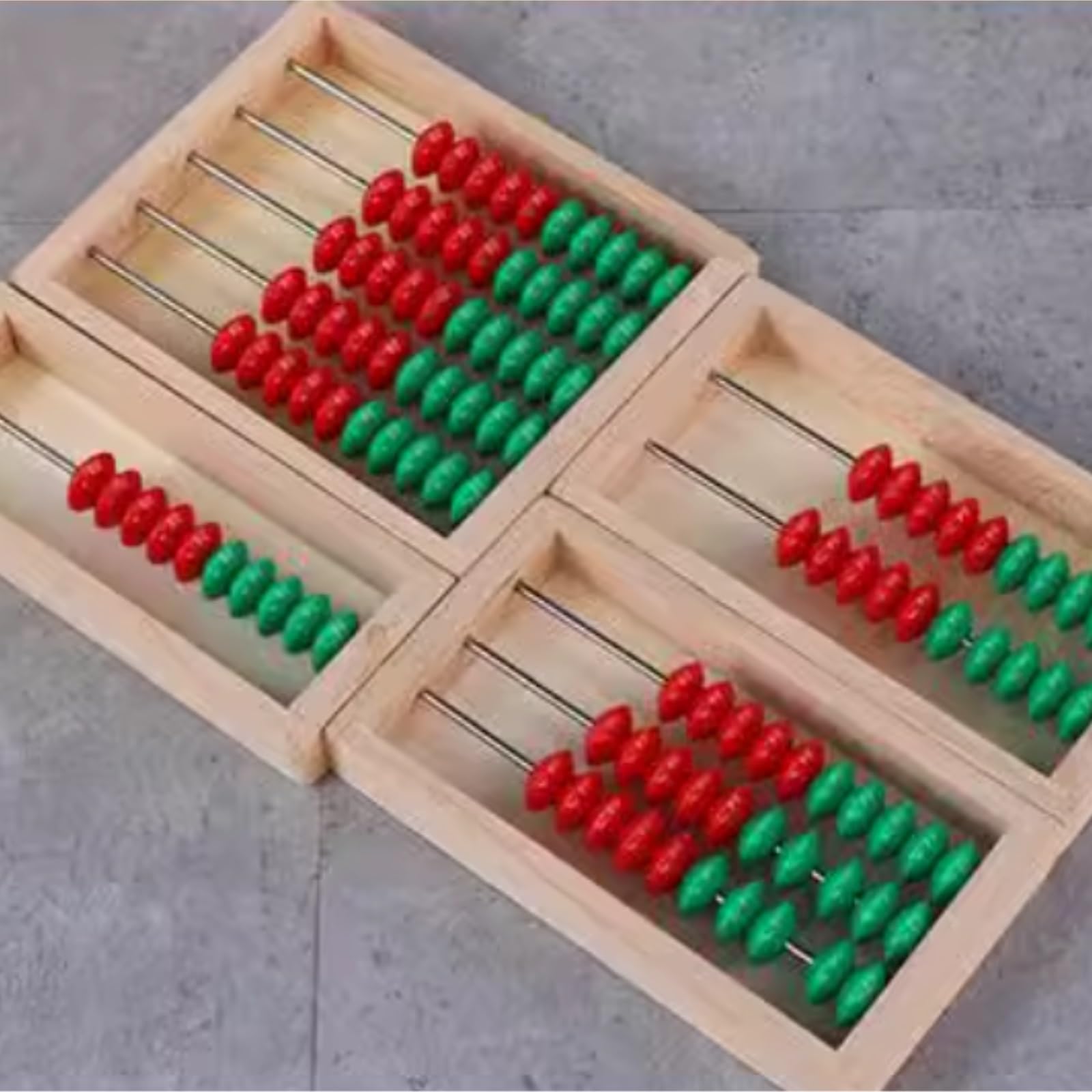 zabawki antystresowe dla dzieci, Drewniane liczydło w kolorze do liczników koralików matematycznych nauki i liczb przyborów szkolnych(50 beads)
