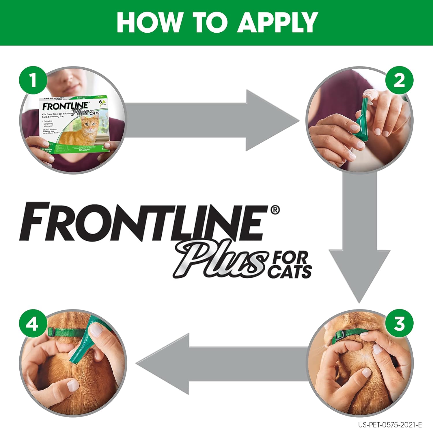 FRONTLINE Plus for Cats and Kittens (1.5 pounds and over) Flea and Tick Treatment, 3 Doses : Pet Flea Drops : Pet Supplies