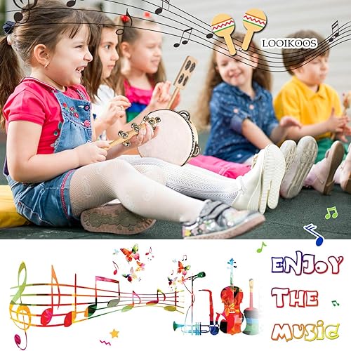 Miniatura 2 de LOOIKOOS Instrumentos musicales para niños pequeños juego musical ecológico para niños preescolares instrumentos de percusión de madera natural