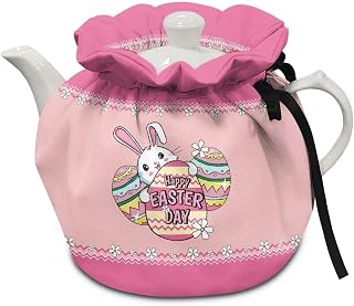 Easter Egg Tea Cozy for Teapot Insulated Home Decor Rabbit Tea Pot Cozy for Keeping Warm Pink Tea Cozies Cover for Women Gift