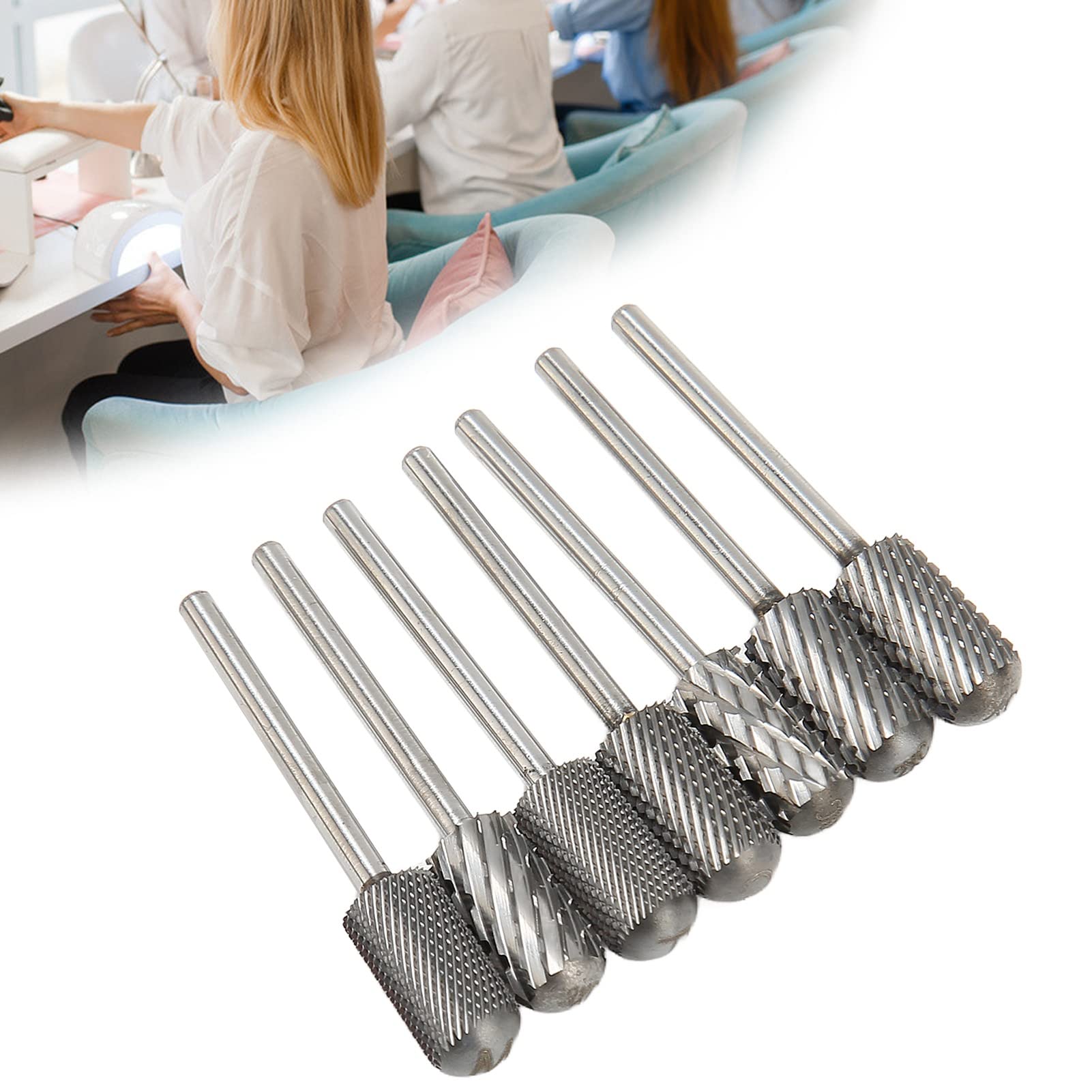 7-teiliges Bohrerset aus Wolframstahl für Nägel, professionelle Nagelhautentferner-Bits zum Entfernen von Gel-Lack, Formen und Polieren, mit Aufbewahrungsbox für Anfänger und
