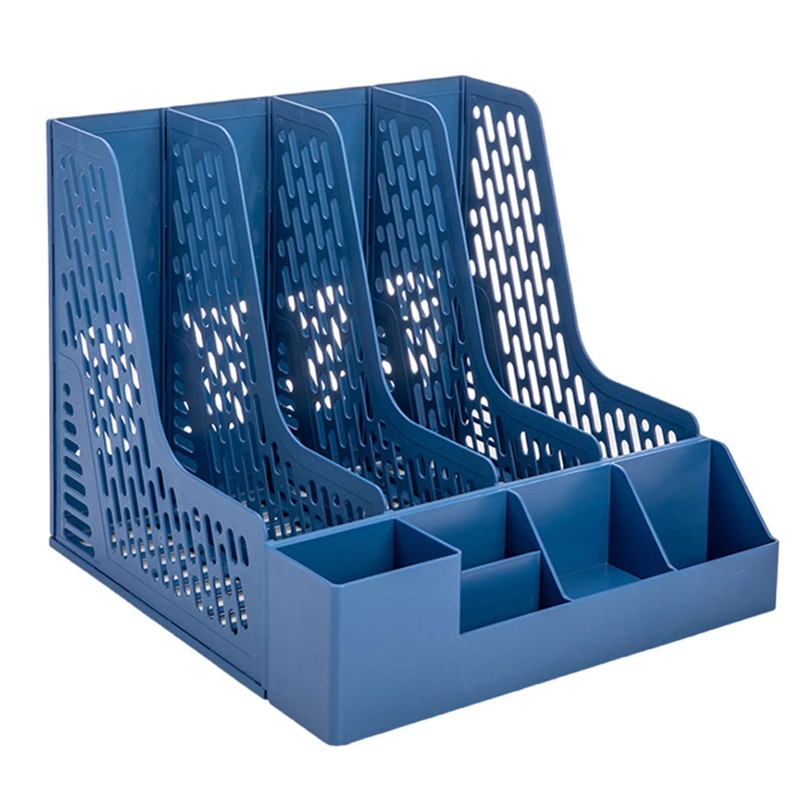 oringnat Desktop Magazine Holders Magazine File Holders with Detachable Pen Holders 4 Compartments Magazine Organiser