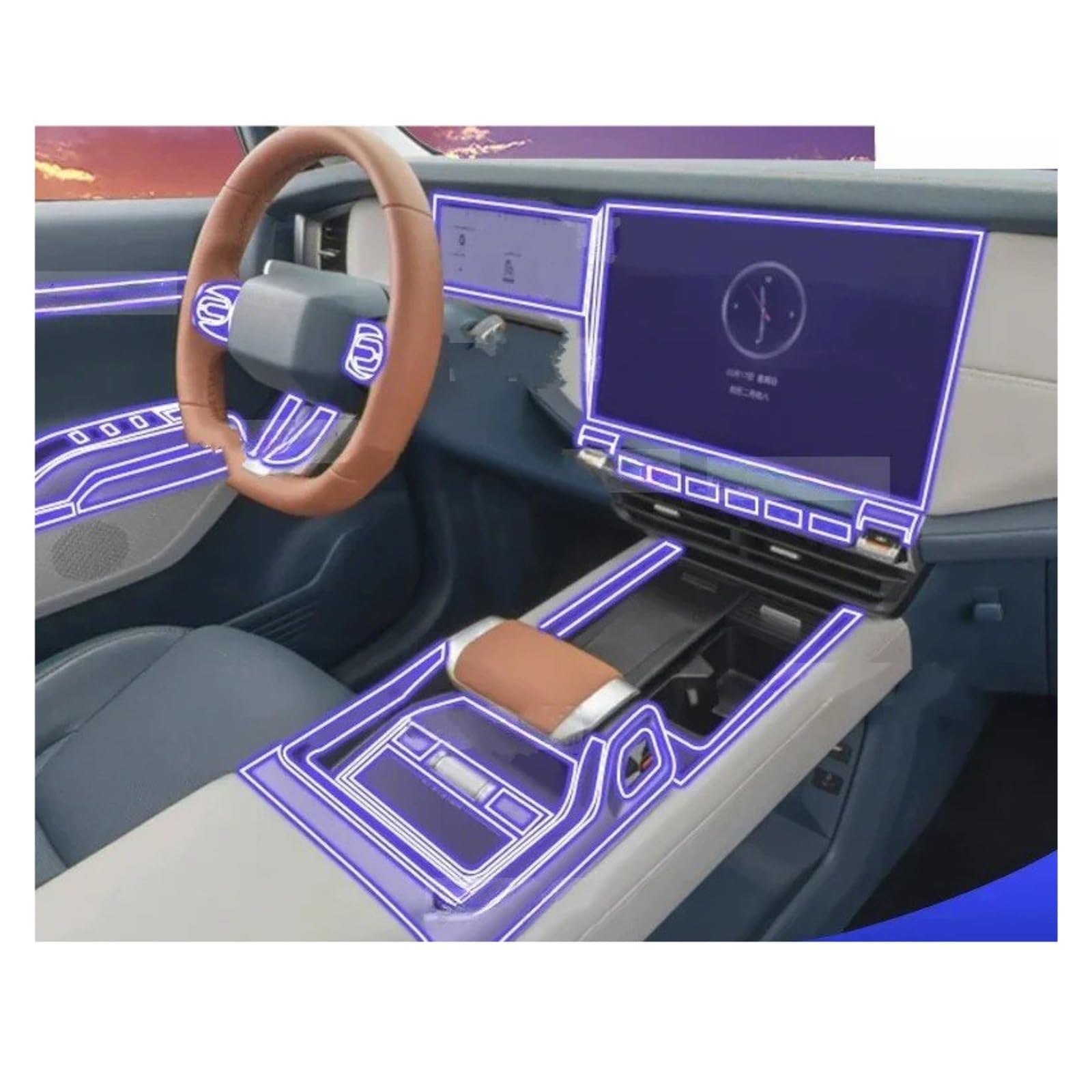 Navigation Schutzfolie Für CHANGAN Für DEEPAL G318 2025 Auto Interior Center Konsole Bildschirm Transparente TPU Schutz Film Zubehör(RHD)