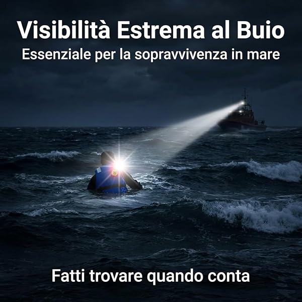 Luci Giubbotto Salvataggio a LED con Attivazione ad Acqua - Set da 6/8 Pezzi - Rosse e Verdi per Emergenza in Mare per Sopravvivenza in Acqua di Emergenza - 2