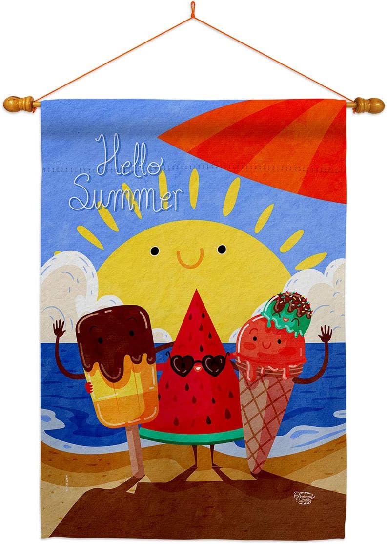 Summer Buddy House Flag Summertime Fun and Sun Beach Pool Luau Tropical Party Season Outdoor Sunny Small Decorative Gift Yard Banner Double-Sided Made In USA 28 X 40