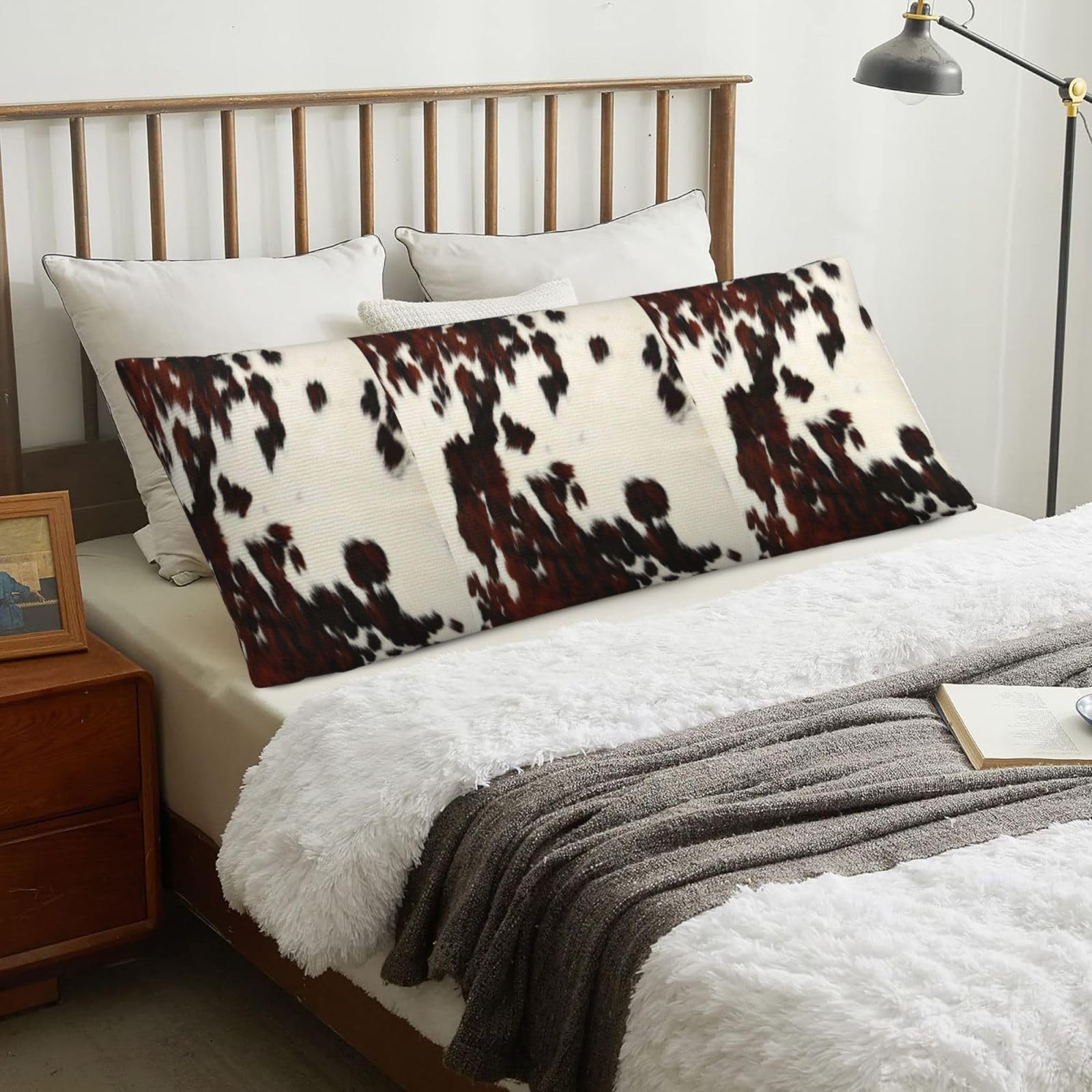 Cow Spots, Body Pillow Cover with Zipper,Long Body Pillowcase 20 x 60 in