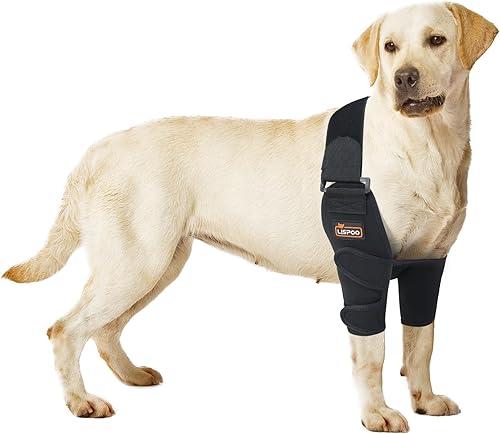 Miniatura 1 de LISPOO - Las almohadillas protectoras para codo de perro proporcionan apoyo y protección para el codo, soporte para displasia de codo de perro para