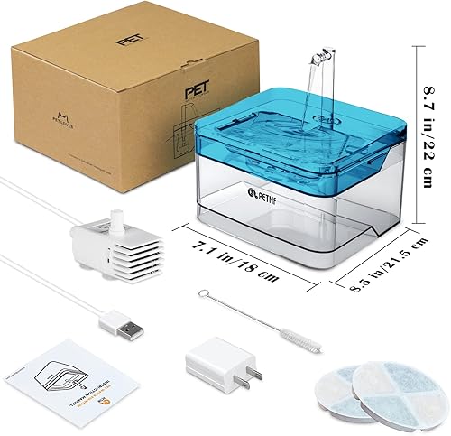 Miniatura 8 de Fuente de agua para gatos, fuente de agua para mascotas mejorada 2021, 101 onzas 3L, dispensador de agua para perros y gatos, bomba inteligente