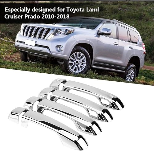 Miniatura 6 de 8 unids Cubierta de manija de puerta de coche galvanoplastia cubierta de manija de puerta Trim para Prado 10-18