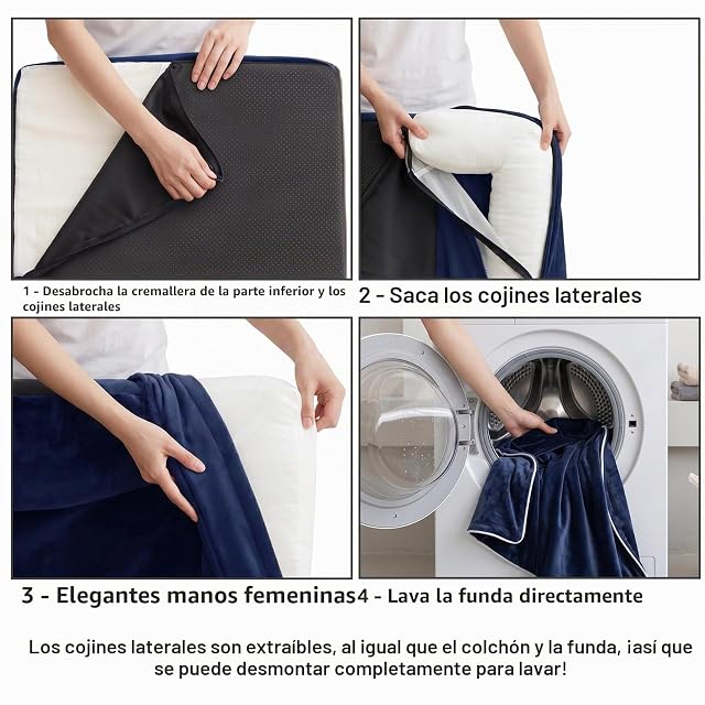 Foto 7 de 8 de WAVVE Cama Perros Medianos Cama Ortopedica para Perros Lavable Espuma Viscoelástica Desenfundable…