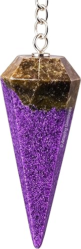 Vista 19 de Péndulo de cristal para adivinación - Cristales de radiestesia certificados y piedras curativas para el equilibrio del chakra y meditación - Mejora