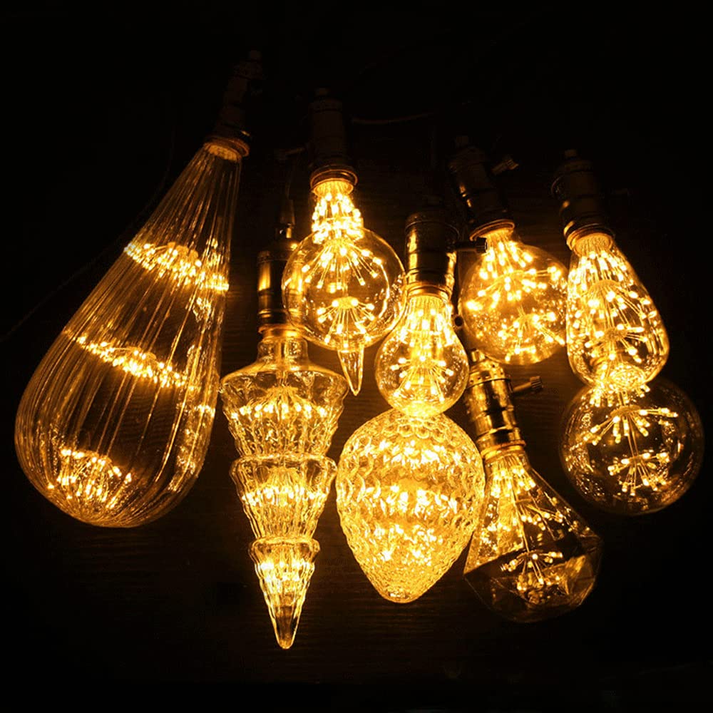 Paquete de 6 Bombillas LED de Repuesto - Bombillas Edison de Base E27 de 3W, se Adapta a Las Luces Vintage de la Sala de Estar del Comedor del café Comercial, luz cálida 2300K