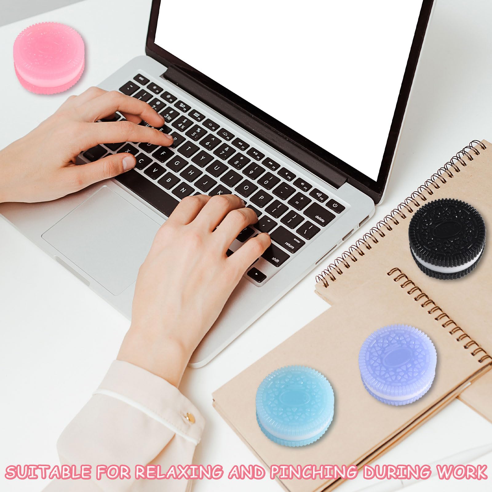 SSKHE – Lot De 4 Jouets Sensoriels à Presser – Biscuits Squishy Anti-stress – TPR Non Toxique – Cadeau Détente