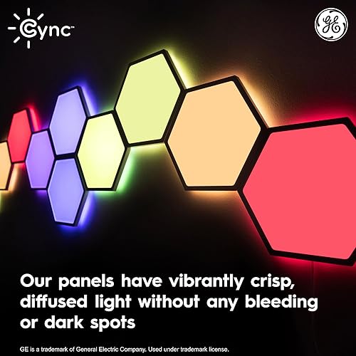 Miniatura 7 de Cync GE Dynamic Effects - Luces LED hexagonales inteligentes con WiFi que cambian de color, paneles de luz de pared para decoración de habitación,