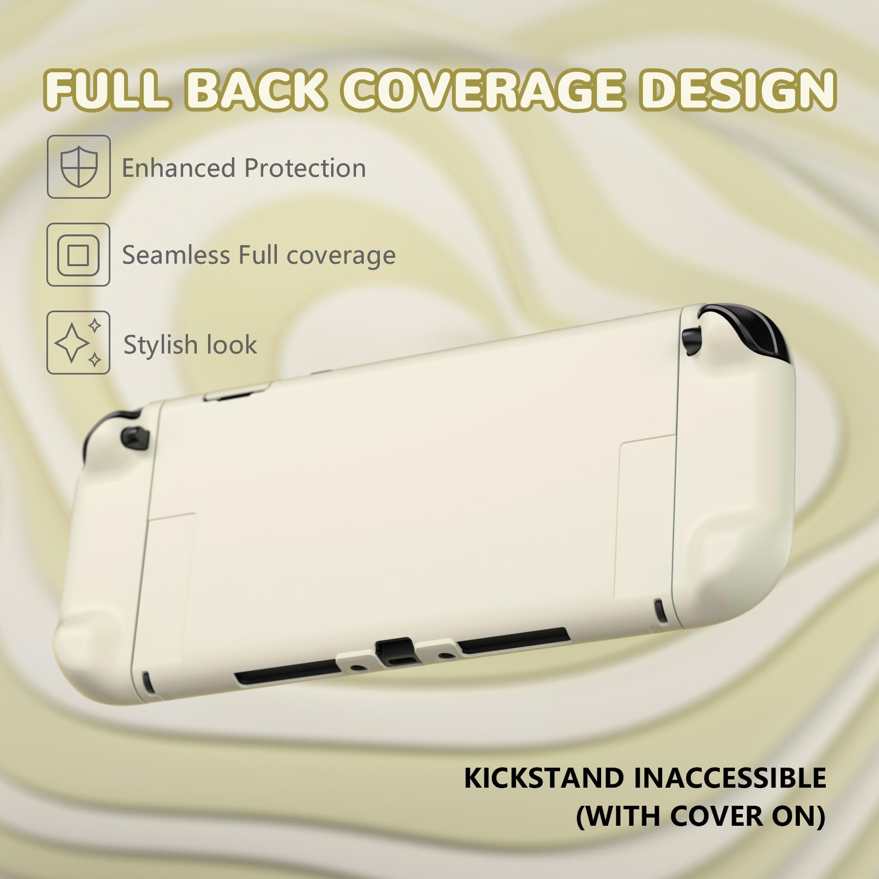 PlayVital Funda Protectora para Nintendo Switch 2 (2025) - Carcasa Rígida Dockable con Soporte Plegable y Tapas para Joysticks, Protector para Switch 2 - Color Sólido Serie (Amarillo Antiguo) — view 5