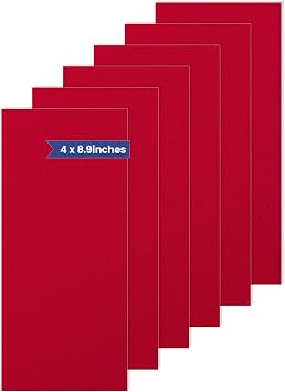 Iron On Patches for Clothes, Fabric Patches - Inner Denim Repair, Decorative Clothing & Various Fabric Repairs 6 Pack, 4x8.9 Inches, Red