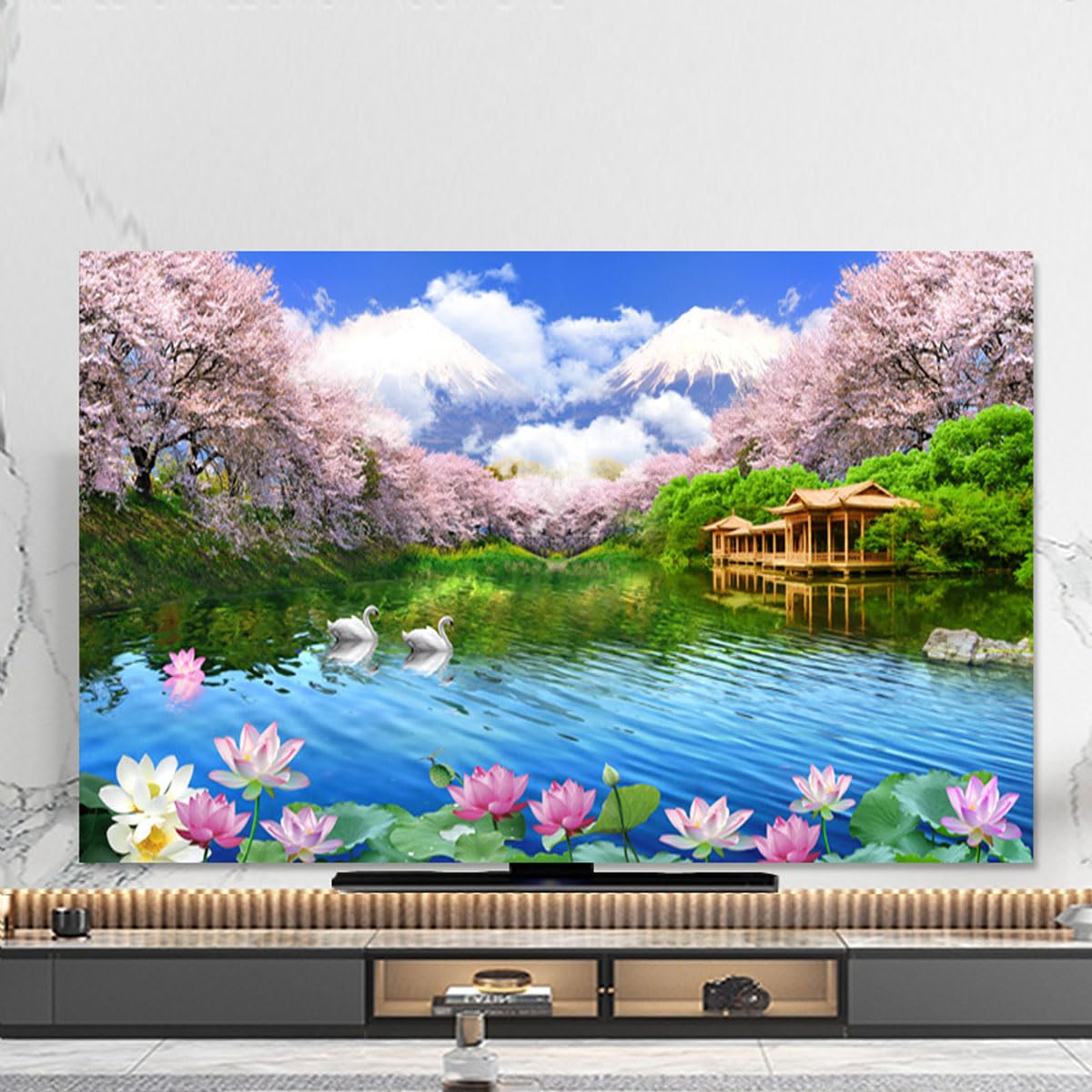 VHJdtE TV covers, TV Dust-Proof Protectors Cover Home Decoration Full Wrap LED,LCD Universal Weatherproof(A,75IN)