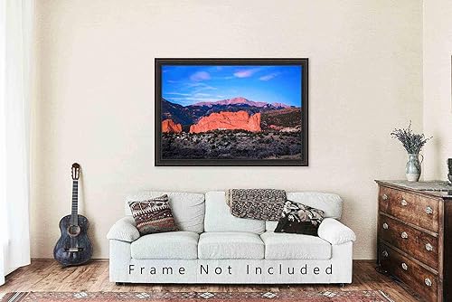 Miniatura 9 de Western Photography Print (Not Framed) Picture of Pikes Peak Overlooking Garden of the Gods on Winter Morning in Colorado Springs Rocky Mountain