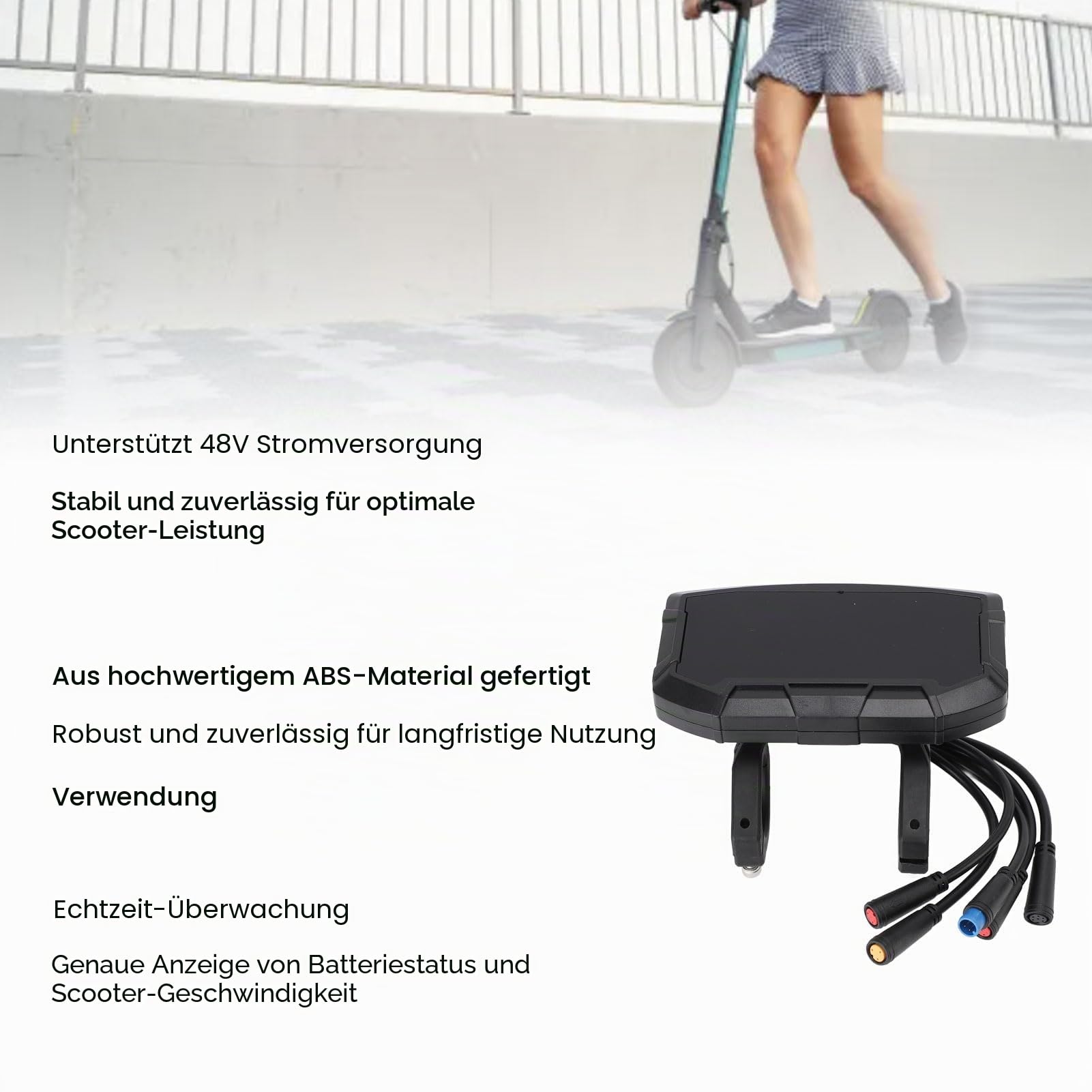 Asixxsix Scooter Display -Messgerät, 48 V Elektrische Scooter -ABS -Bedienfeld mit V5 DBGYEO V09 -Controller für SmartGyro Scooters Batteriegeschwindigkeitsüberwachung
