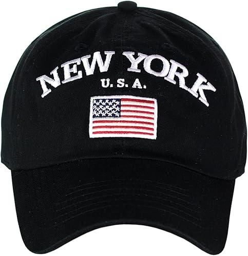 Miniatura 2 de NYFASHION101 Gorra ajustable de perfil bajo bordada con la bandera de Nueva York EE. UU
