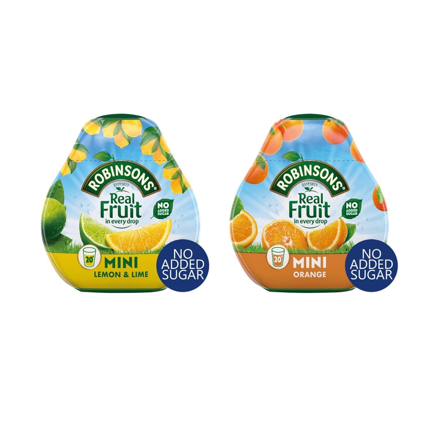 Squash Drink Bundle Robinsons Squash'd Orange No Added Sugar x 3 66ml and Robinsons Squashed Lemon & Lime No Added Sugar x 3 66ml (6 Pack)