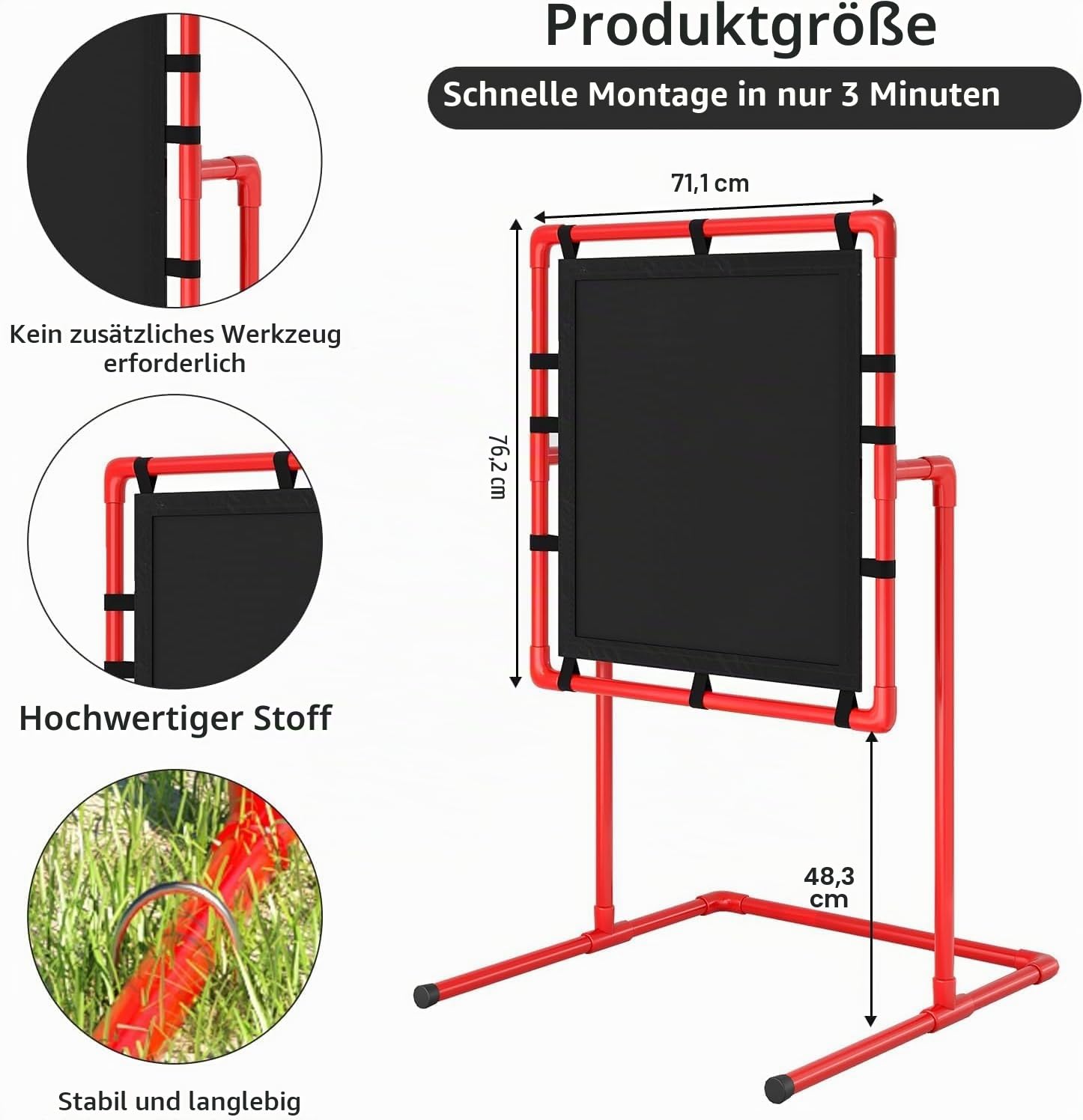 Baseball Strike Zone Target | Kompatibel Mit Plastikballspielen & Blitzball | Langlebiger Stabiler Rahmen + Strapazierfähiger Stoff | Praktisches Baseball-Schlagtrainingsgerät