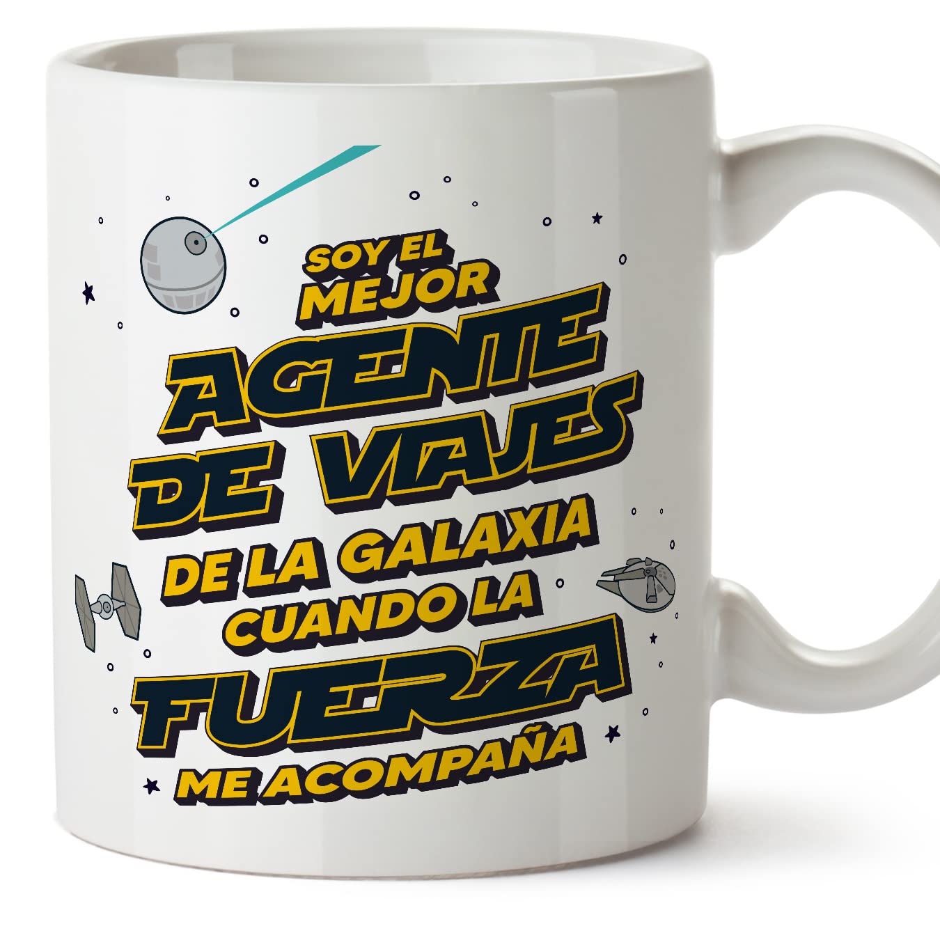 MUGFFINS Tazas para JEFE hombre - En Español - Mejor de la Galaxia Cuando Fuerza me Acompaña - 11 oz / 330 ml - Regalo original y divertido — view 445