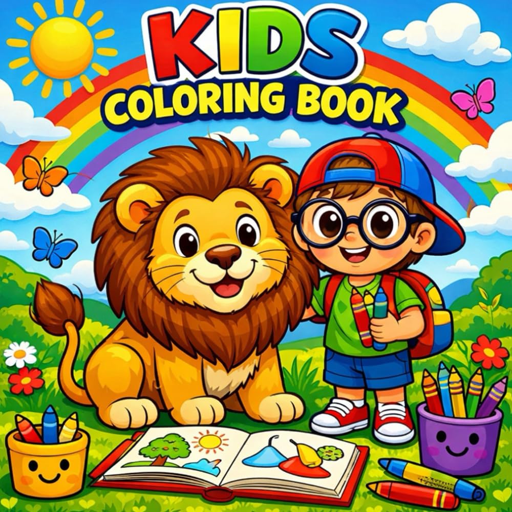 Little Explorer Coloring Book: Fun & Easy Animal Coloring Pages for Kids