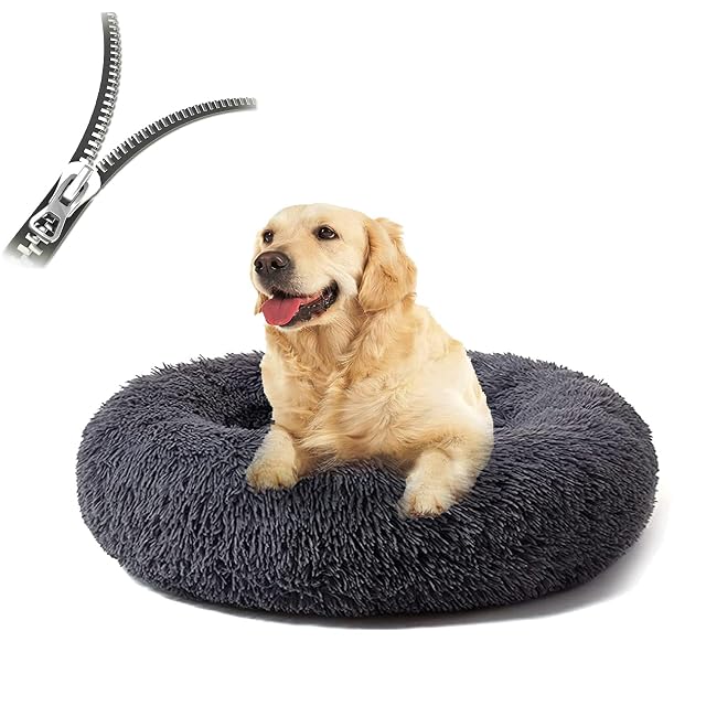 Cama para perros y gatos, redonda, mullida, cama para gatos, extraíble, lavable, cojín para perros