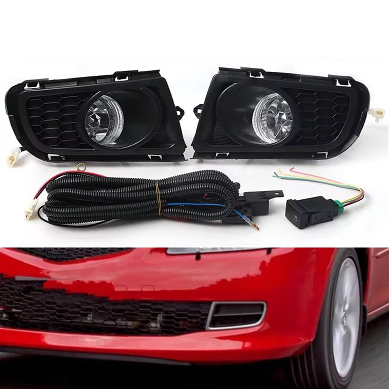Conjunto de Faros antiniebla para Mazda 6 2.0L 2006-2010, Faro antiniebla para automóvil, luz de posición, Faro antiniebla con Cable, Parachoques Delantero para automóvil.