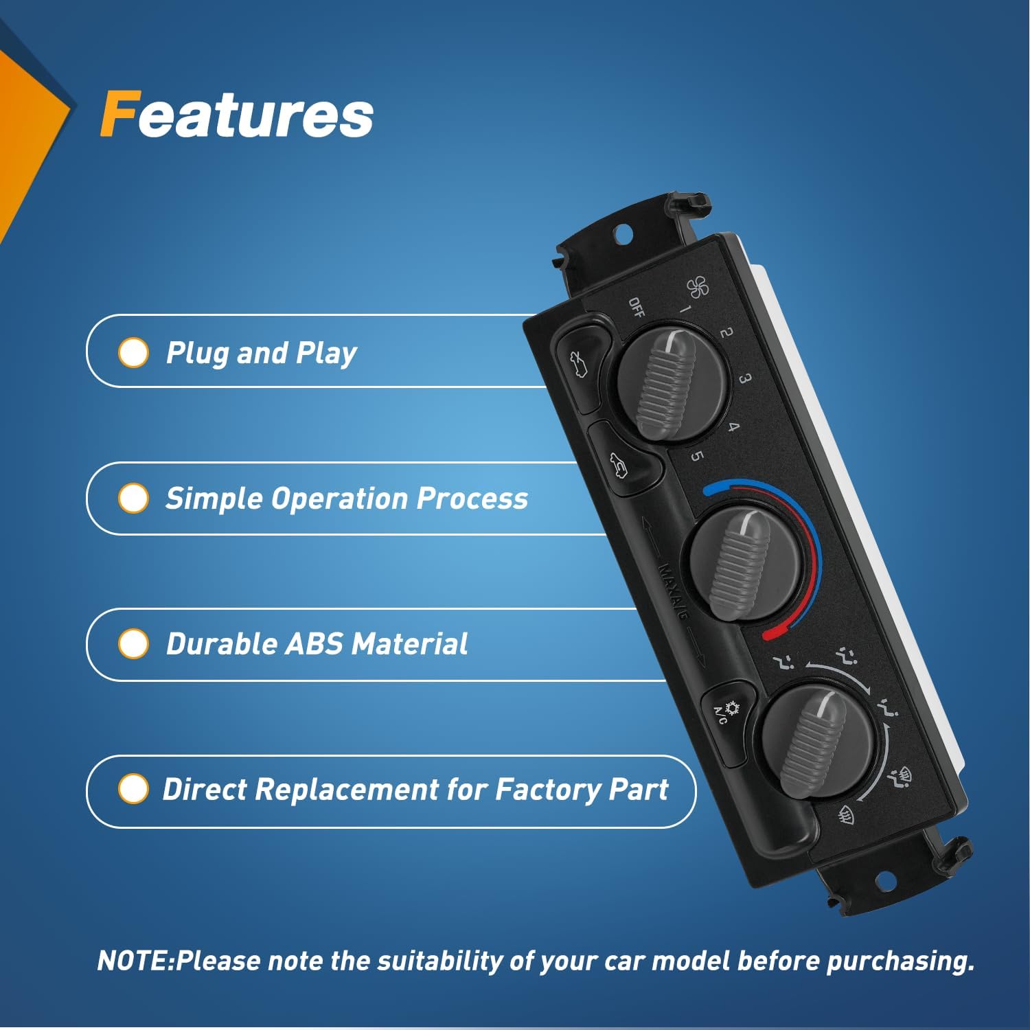 Nilight A/C Heater Climate Control Module Switch Panel Compatible with 1999 2000 2001 2002 Silverado Sierra 2000-2002 Suburban/Tahoe/Yukon XL Truck Replacement Air Conditioning Control Module