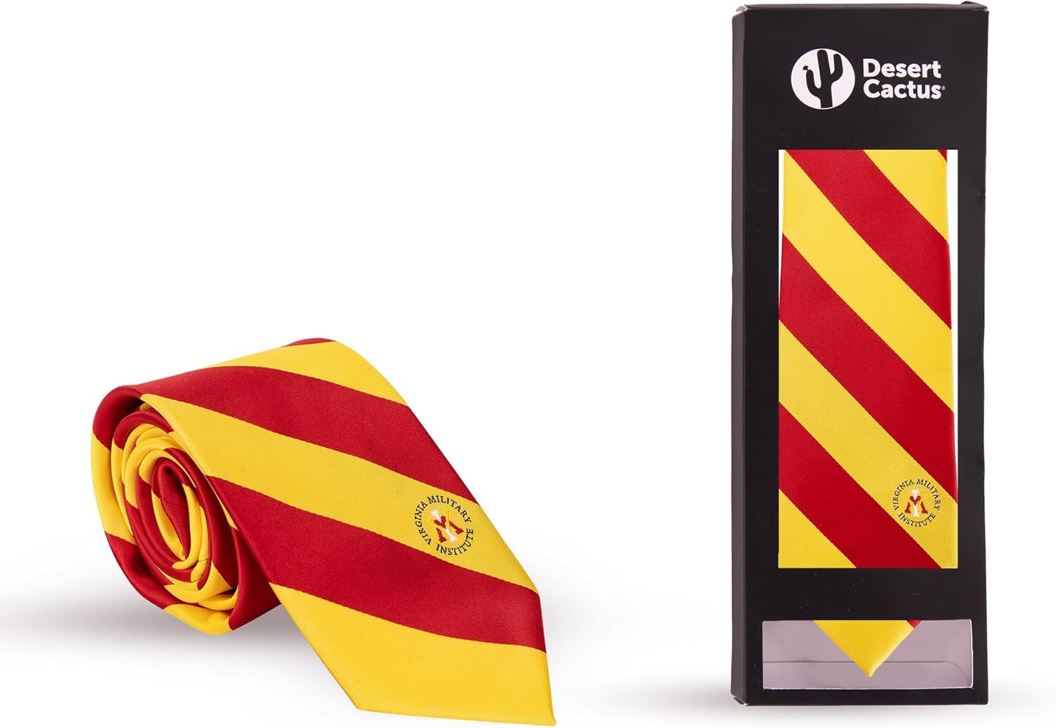 Desert Cactus Virginia Military Institute Neck Tie VMI Keydets 100% Polyester Necktie with Logo, Officially Licensed (Style A)