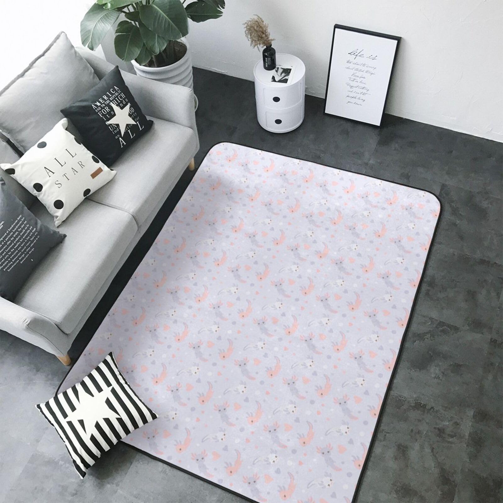 Tapis axolotl lavable fini les sols froids et les taches difficiles