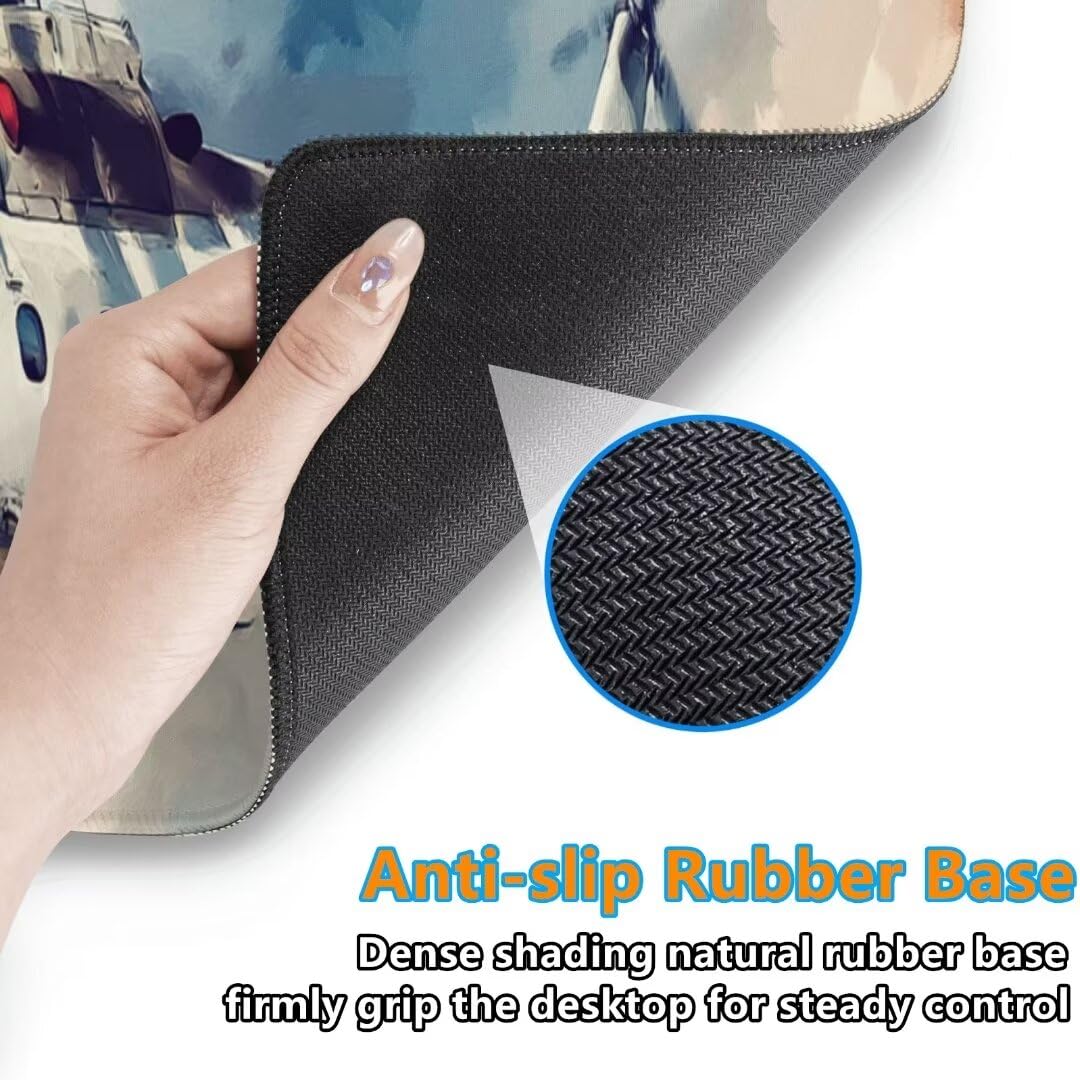 Tappetino Mouse Aereo Gaming Mouse Pad Cielo Tappetino Mouse XXL 1200×600×3MM Migliora Precisione e Velocità Mouse Gaming Tappetino Scrivania con Base in Gomma e Bordi Cuciti per Ufficio e Gaming
