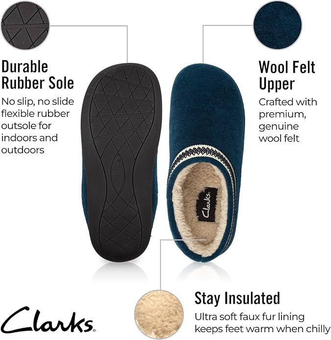 Clarks Pantuflas de Fieltro de Lana para Mujer miniatura 3