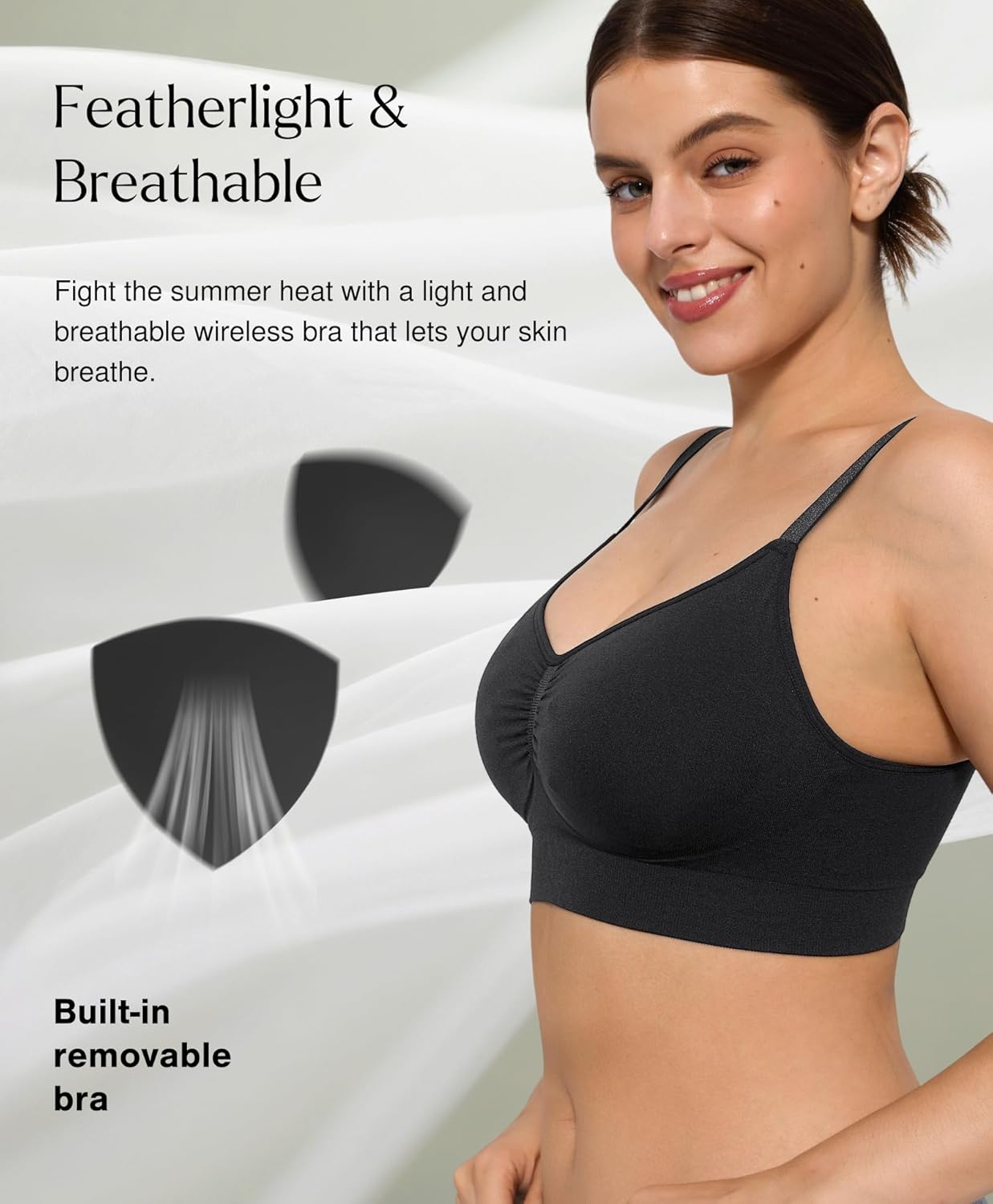 Popilush Bralettes for Women with Support Full Coverage Wireless Minimizer Bras Push Up Seamless Bra with Removable Pads - Image 3