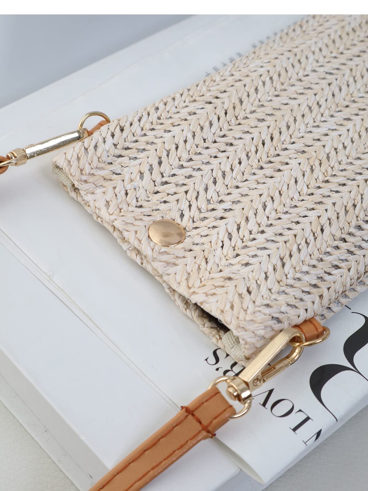 Sacs à Bandoulière Tissés en Paille pour Femmes, Sacs Décontractés pour Téléphone Portable