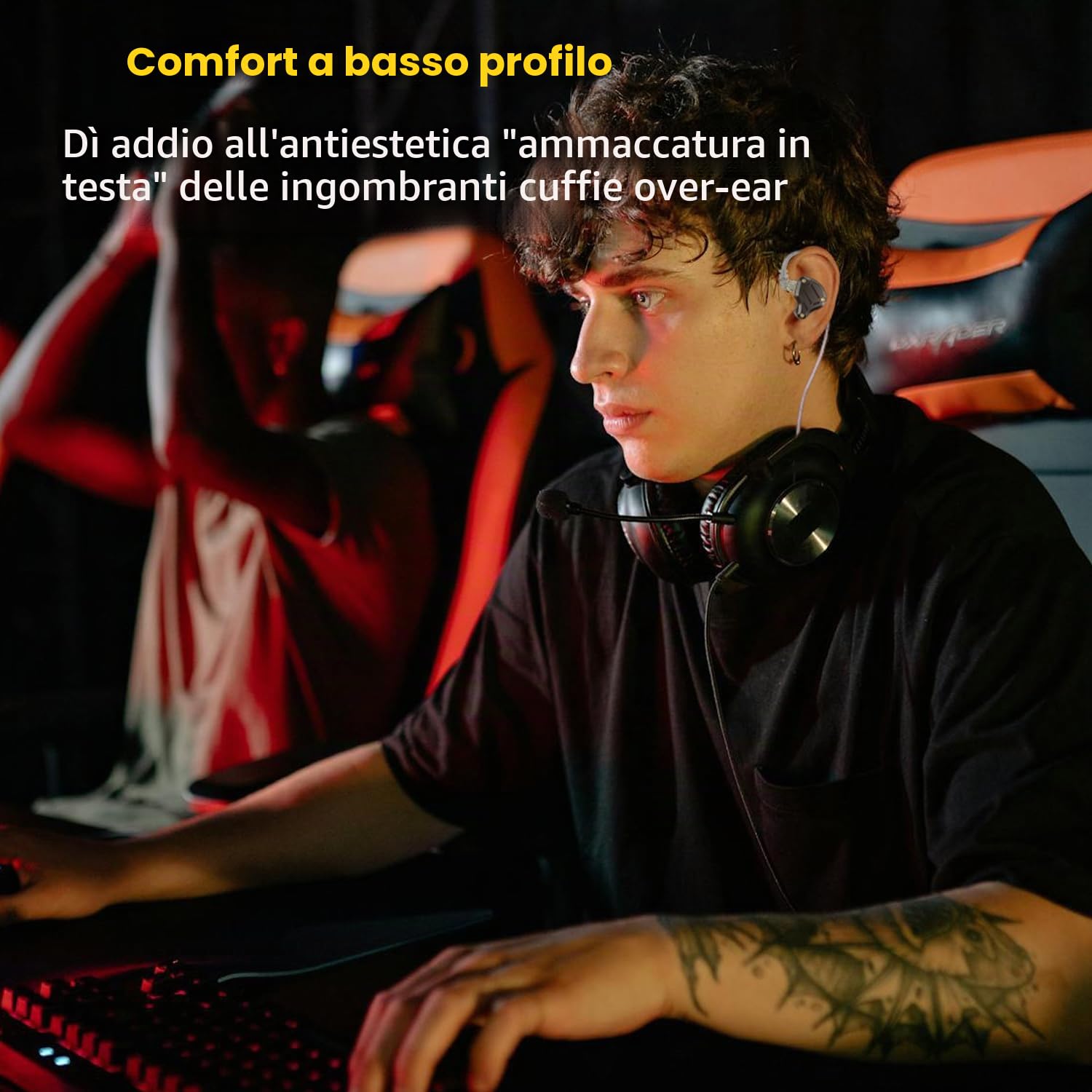 KZ ZS10 Pro 2 USB C Cuffie da gioco in-ear Cuffie ibride 4BA+1DD Driver con doppio microfono, bassi profondi Auricolari cablati comodi per giochi mobili - Scheda audio DSP integrata con 4 modalità EQ