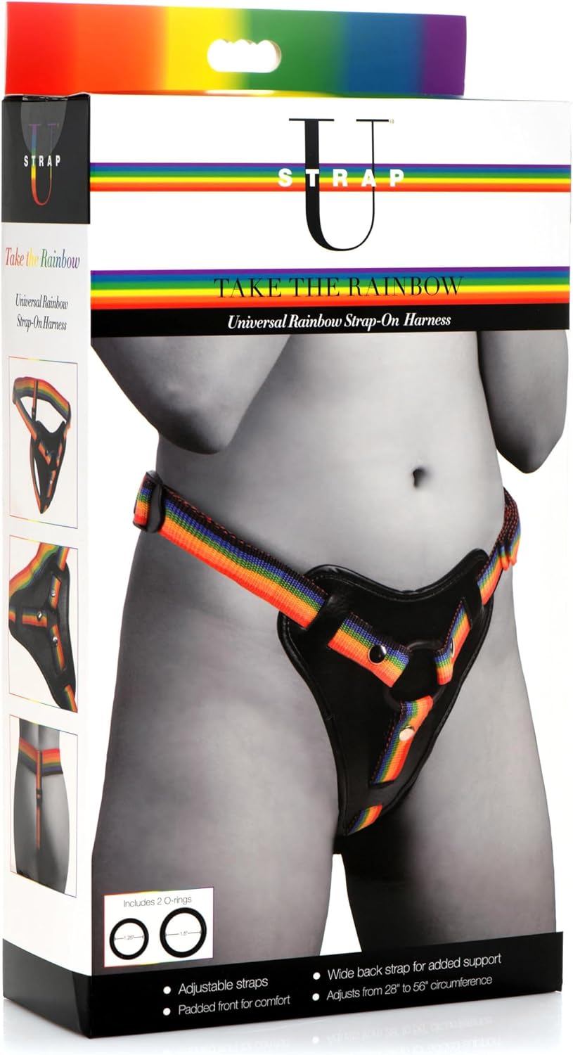 STRAP U Rainbow Strap On Harness with Silicone O-Rings
