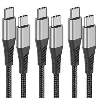 USB C to USB C Cable 3ft, 3 Pack 60W Fast Charging Cord Type C to C Cable | USBC to USBC 3 Feet Compatible with iPhone 15 16 17 Pro Max, MacBook, iPad, Samsung Galaxy S26 S25 S24 S23 Ultra